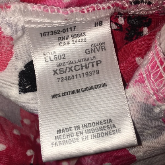 ELLE Scrub Top - Size XS Floral V-neck 2-Pockets - Picture 7 of 8